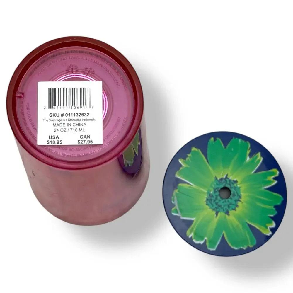 Starbucks Flower Dancing Blooms Summer 2022 Floral Hibiscus Tumbler Cup with Lid